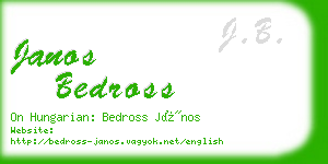 janos bedross business card